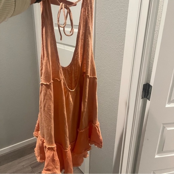 Free People Low Back Orange Flowy Oversized Tank - Picture 7 of 7